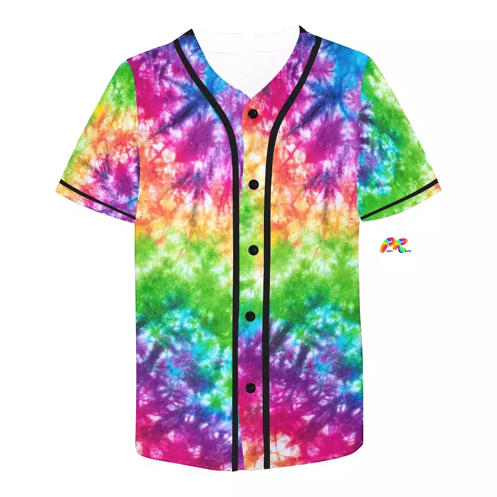 Vivid Tie-dye Men's Rave Baseball Jersey