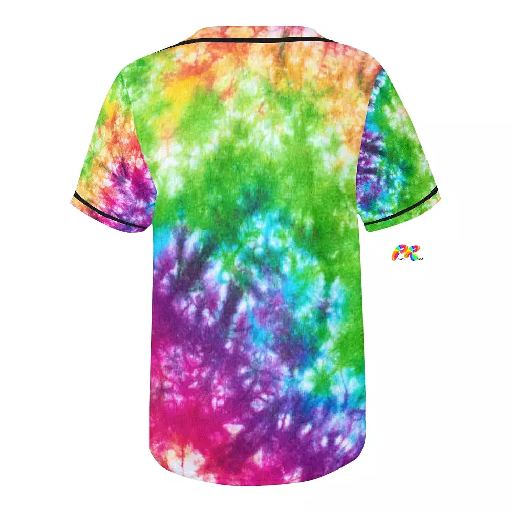 Vivid Tie-dye Men's Rave Baseball Jersey