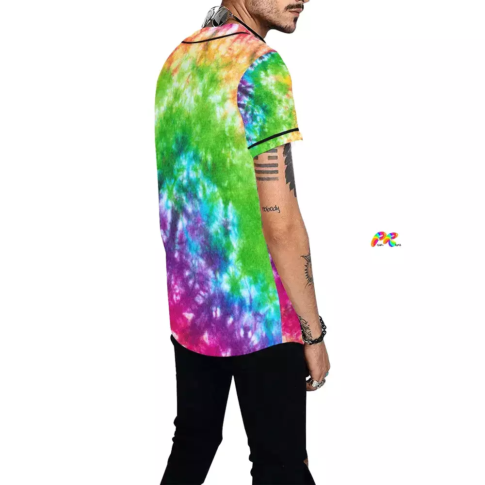 Vivid Tie-dye Men's Rave Baseball Jersey