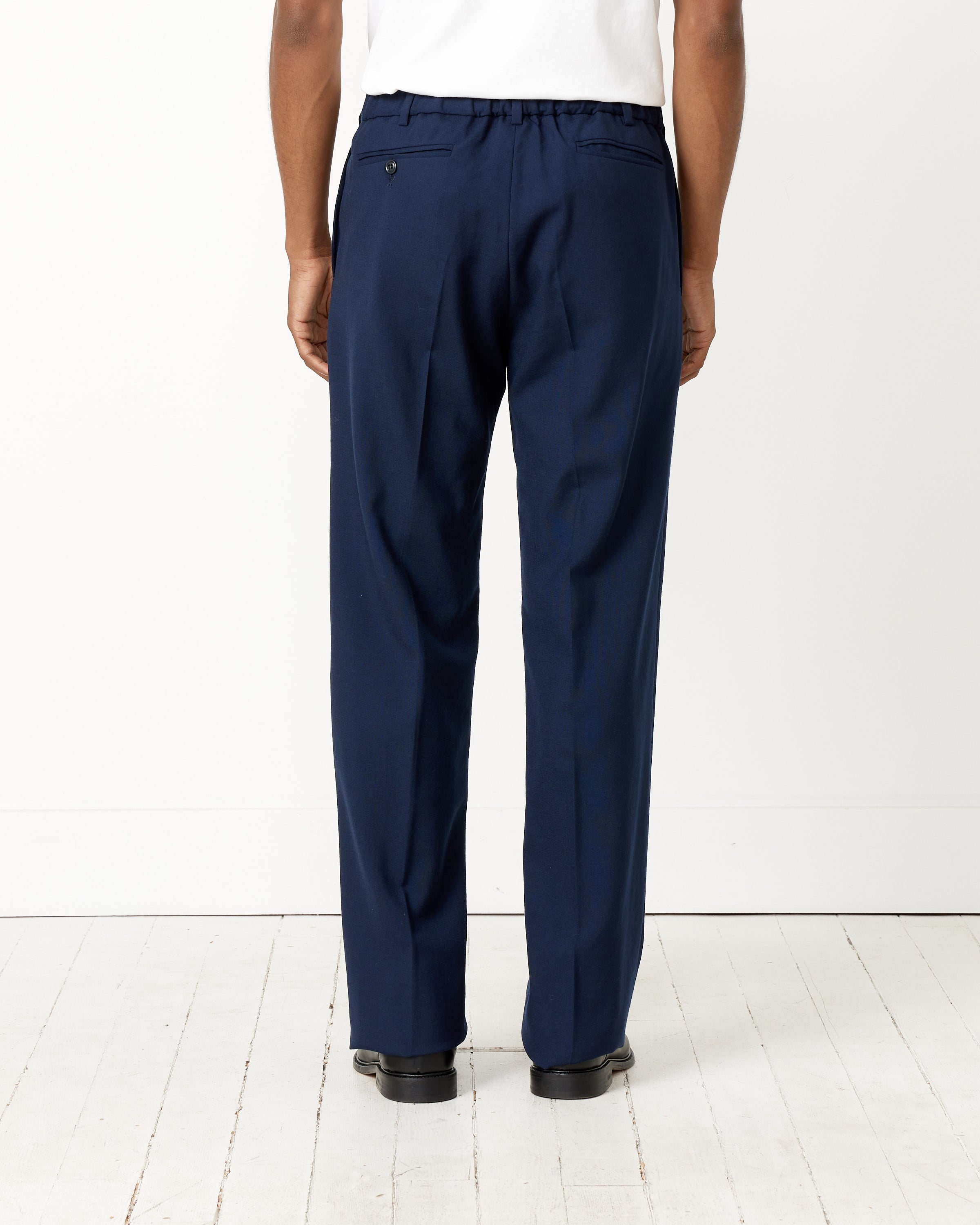 West Coast Tropical Wool Pant in Navy