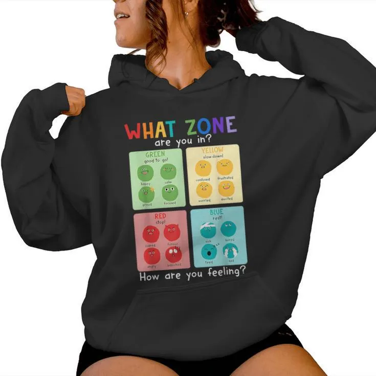 What Zone Are You In Speech Therapy Sped Teacher Women Hoodie