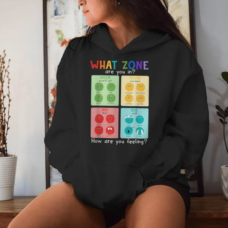 What Zone Are You In Speech Therapy Sped Teacher Women Hoodie