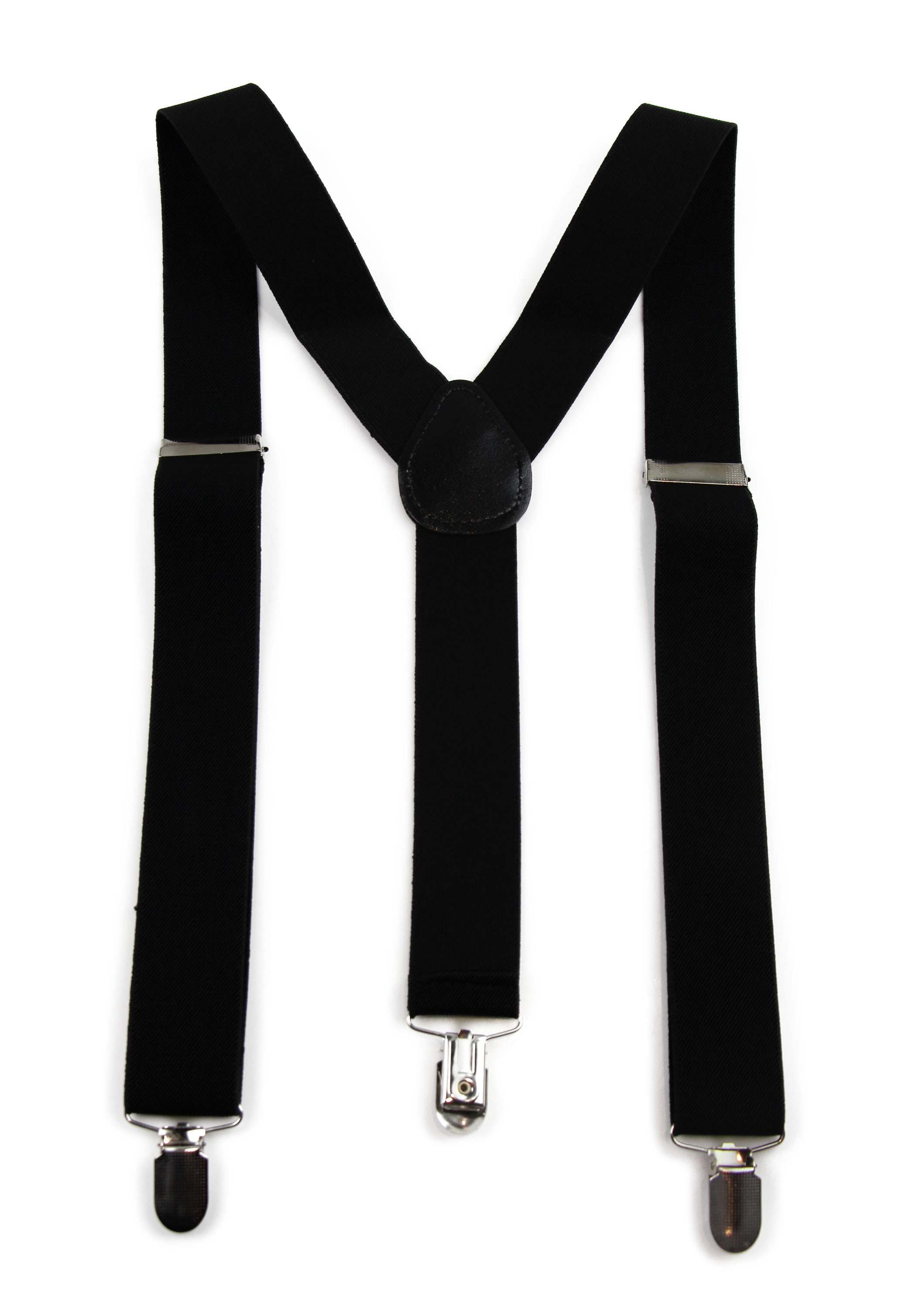 Wide Heavy Duty Adjustable 100cm Black Adult Mens Suspenders