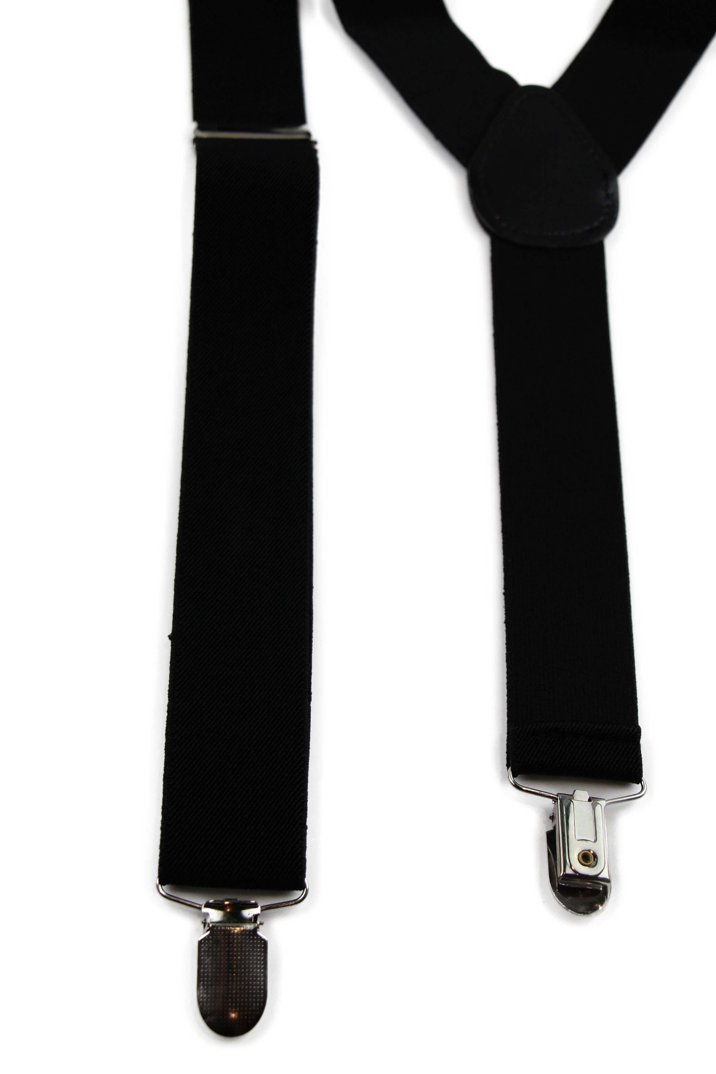 Wide Heavy Duty Adjustable 100cm Black Adult Mens Suspenders