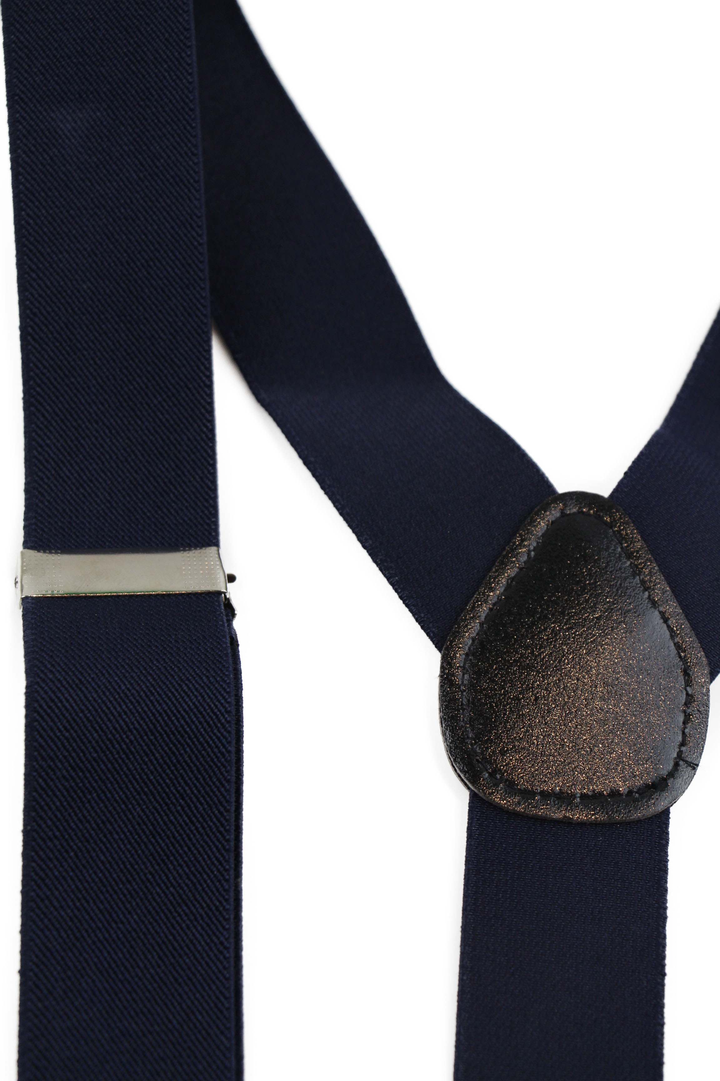 Wide Heavy Duty Adjustable 100cm Navy Adult Mens Suspenders