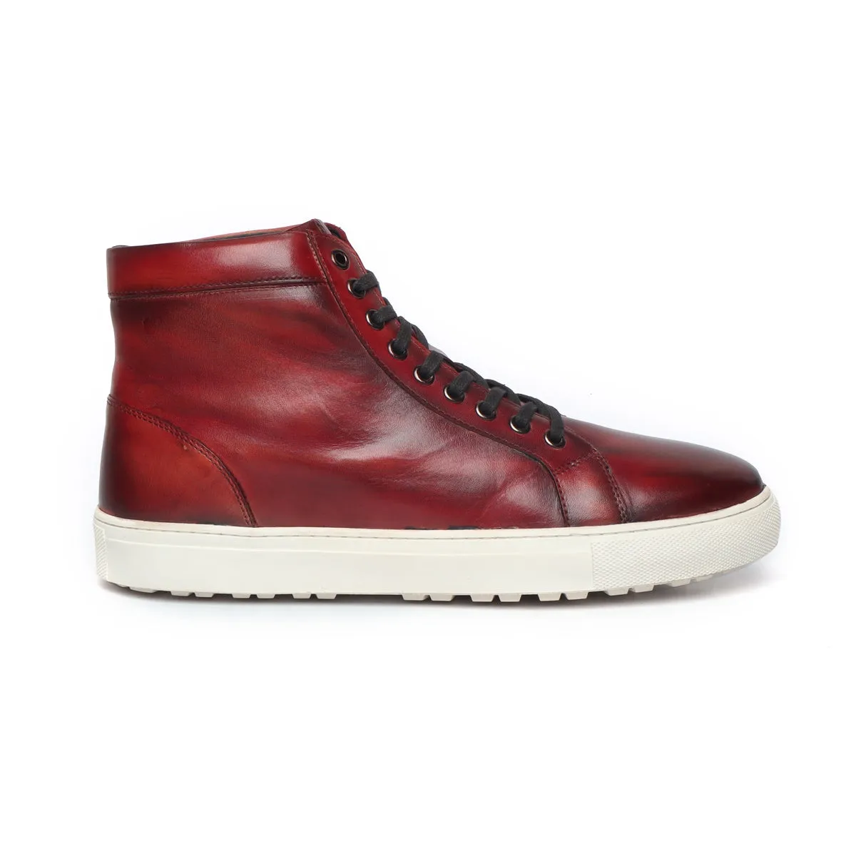 Wine Genuine Leather Sneakers By Brune & Bareskin