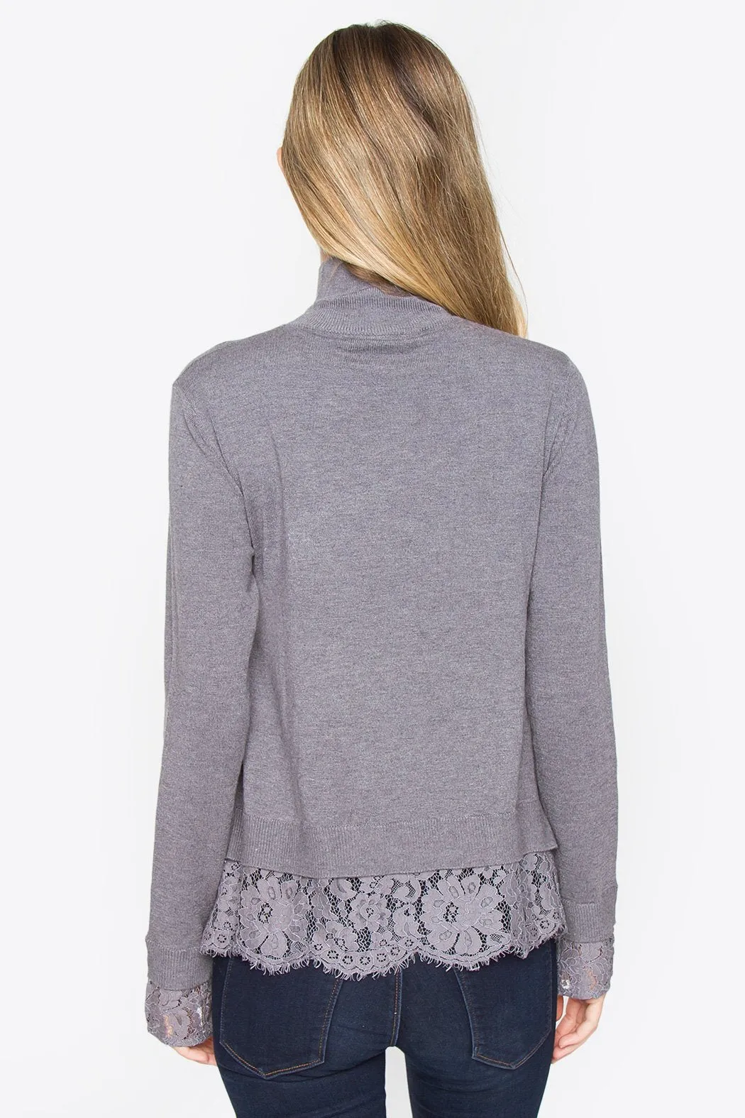 Zola Mock Neck Lace Sweater